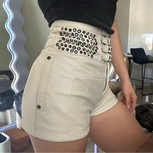 Bebe gold leather shorts